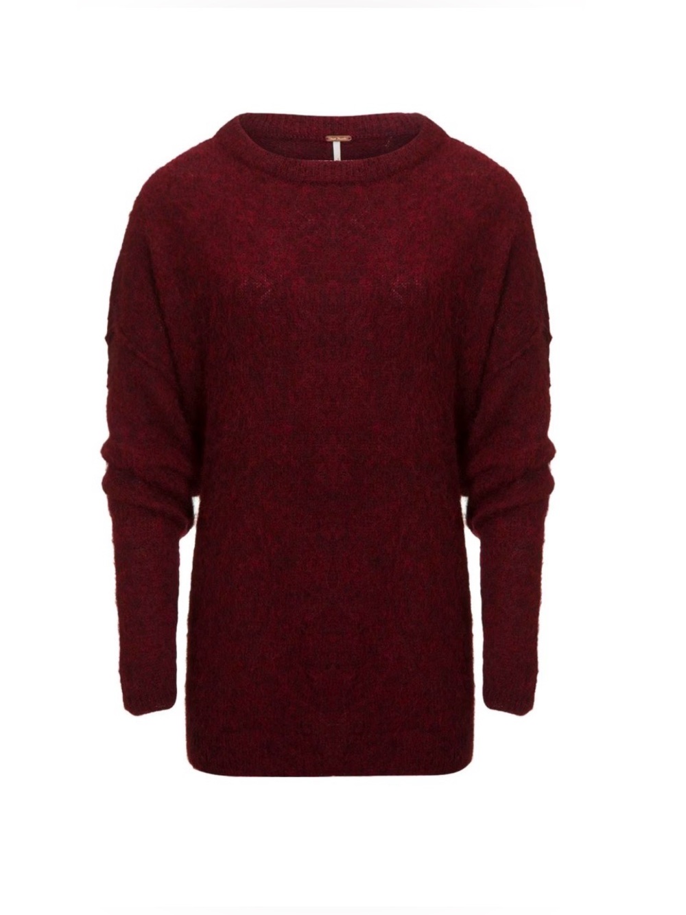 Free People Alpaca Wool Angelic Sweater Womens Sz XS Red Burgundy Oversized NWT - Picture 4 of 11